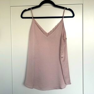 Express v-neck cami with lace in ballet pink